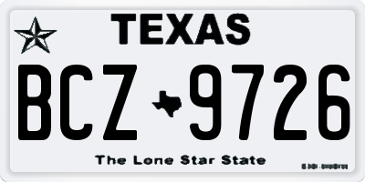 TX license plate BCZ9726