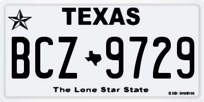 TX license plate BCZ9729