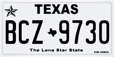 TX license plate BCZ9730