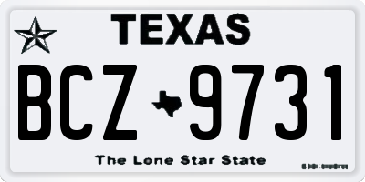 TX license plate BCZ9731