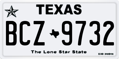 TX license plate BCZ9732