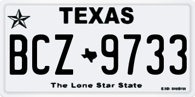 TX license plate BCZ9733