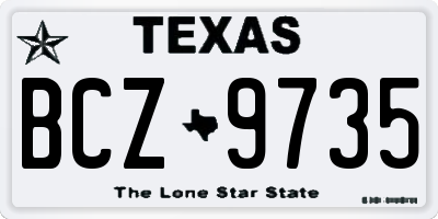 TX license plate BCZ9735