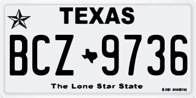 TX license plate BCZ9736