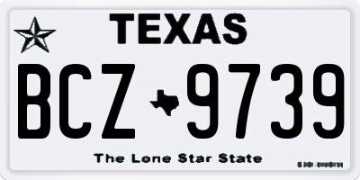 TX license plate BCZ9739