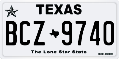 TX license plate BCZ9740