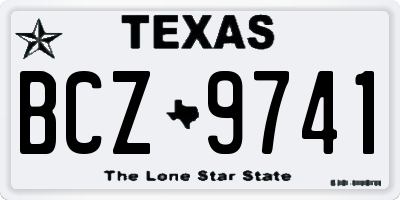 TX license plate BCZ9741
