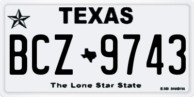 TX license plate BCZ9743