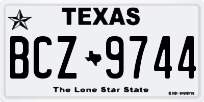 TX license plate BCZ9744