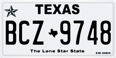 TX license plate BCZ9748
