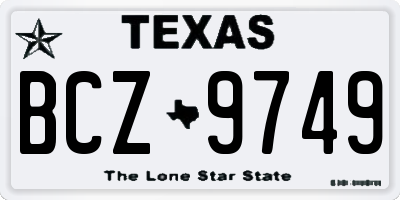 TX license plate BCZ9749