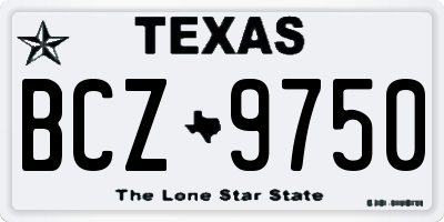 TX license plate BCZ9750