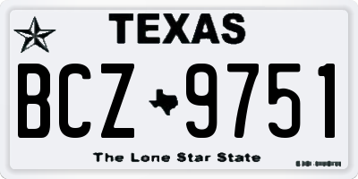 TX license plate BCZ9751