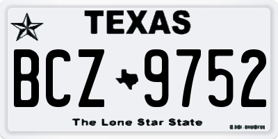 TX license plate BCZ9752