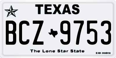 TX license plate BCZ9753