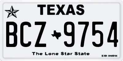TX license plate BCZ9754