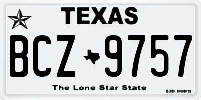TX license plate BCZ9757