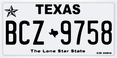 TX license plate BCZ9758