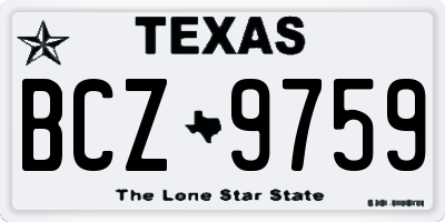 TX license plate BCZ9759