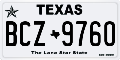 TX license plate BCZ9760