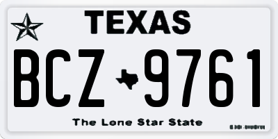 TX license plate BCZ9761