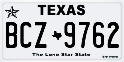 TX license plate BCZ9762