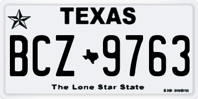 TX license plate BCZ9763