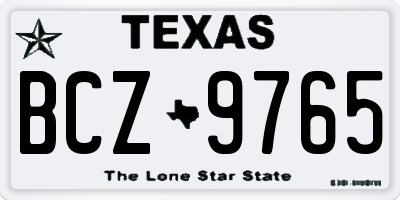 TX license plate BCZ9765