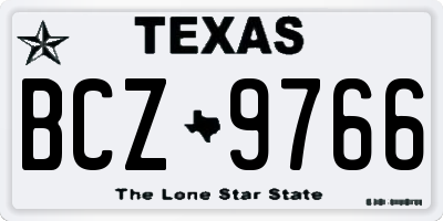 TX license plate BCZ9766