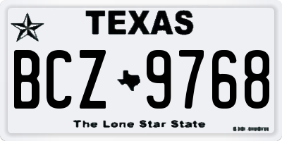 TX license plate BCZ9768