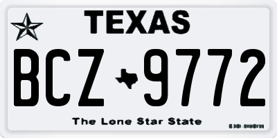 TX license plate BCZ9772