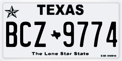 TX license plate BCZ9774