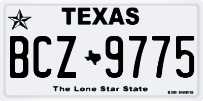 TX license plate BCZ9775