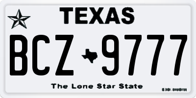 TX license plate BCZ9777