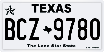 TX license plate BCZ9780