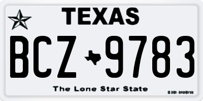 TX license plate BCZ9783