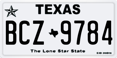 TX license plate BCZ9784