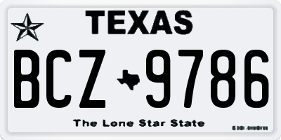 TX license plate BCZ9786