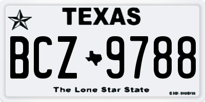 TX license plate BCZ9788