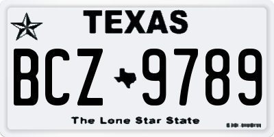 TX license plate BCZ9789