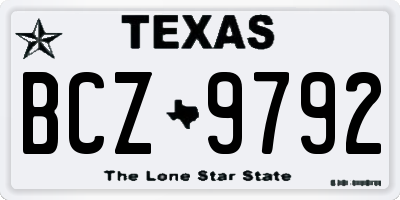TX license plate BCZ9792