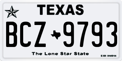 TX license plate BCZ9793