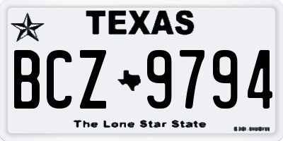 TX license plate BCZ9794