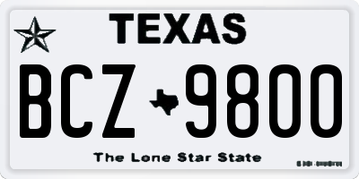 TX license plate BCZ9800