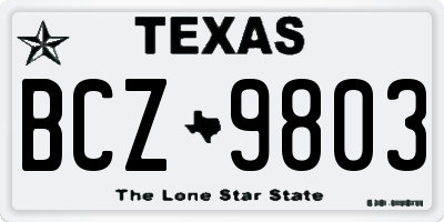 TX license plate BCZ9803