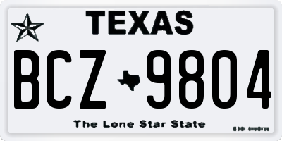 TX license plate BCZ9804