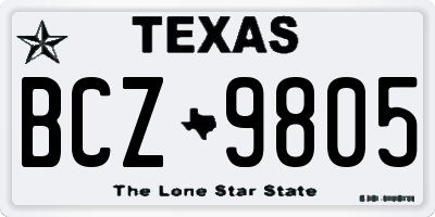 TX license plate BCZ9805