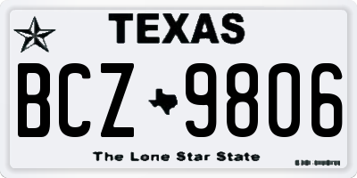 TX license plate BCZ9806