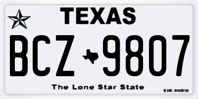 TX license plate BCZ9807