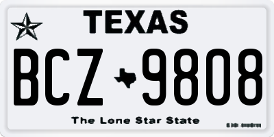 TX license plate BCZ9808